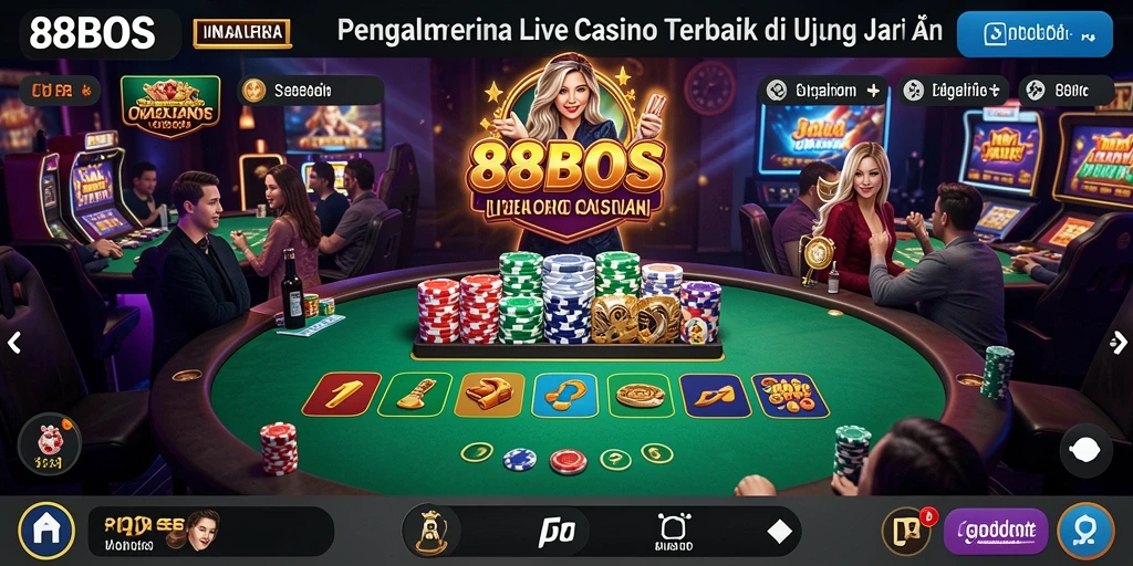 Screenshot gameplay 88BOS menampilkan dealer profesional dalam aksi.