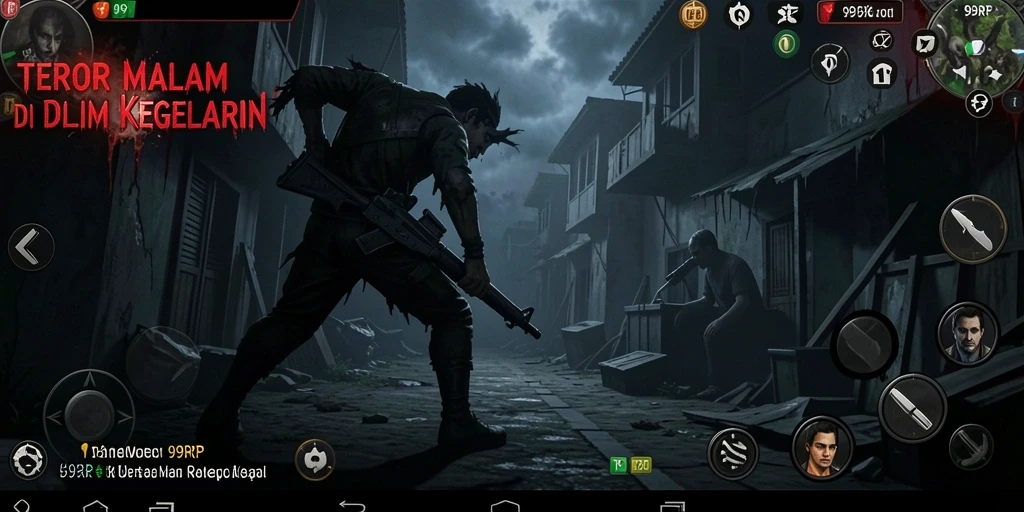 Screenshot menampilkan suasana mencekam di dalam game Horror.