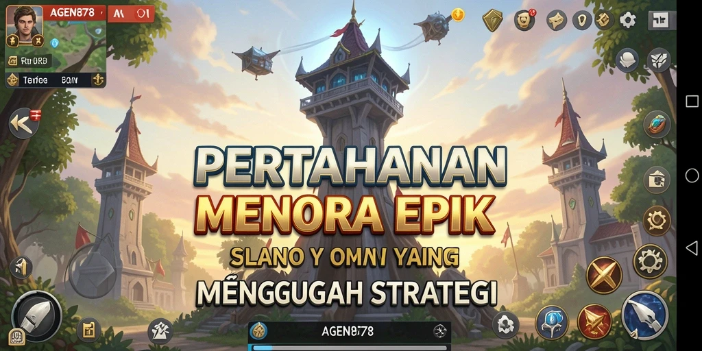 Tampilan gameplay AGEN878 menampilkan strategi menara yang mendebarkan.