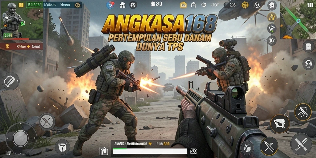 Screenshot menunjukkan aksi pertempuran yang intens di ANGKASA168.