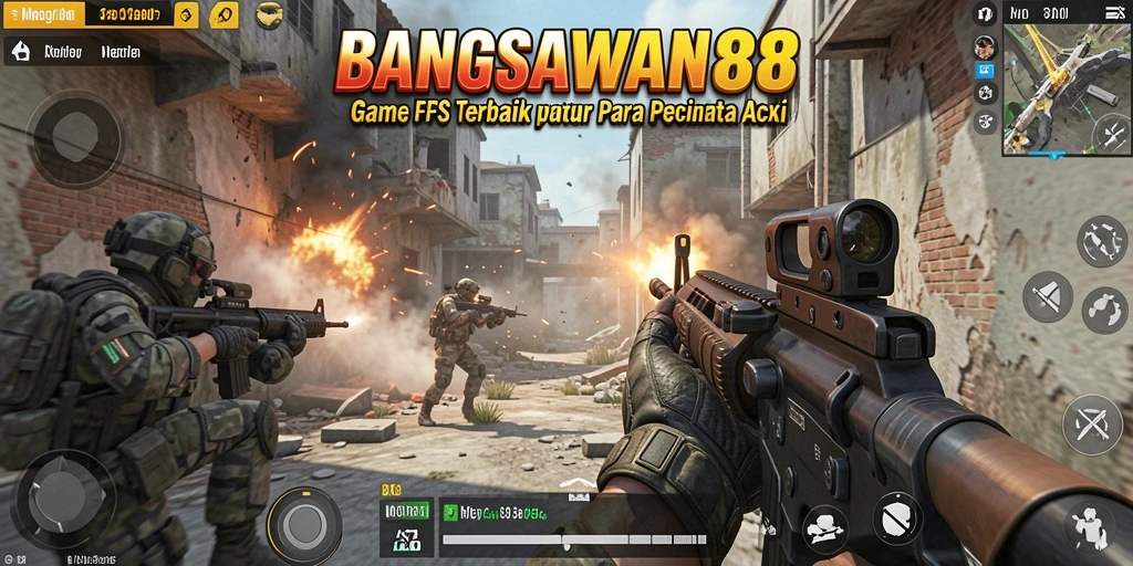 Screenshot gameplay BANGSAWAN88 yang menunjukkan aksi tembak-menembak.