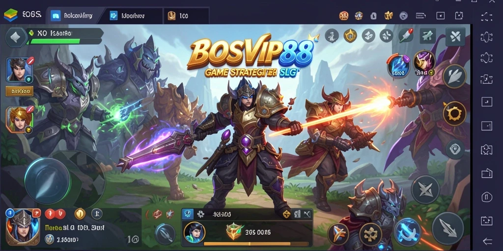 Tampilan gameplay seru dalam BOSVIP88 saat berperang.