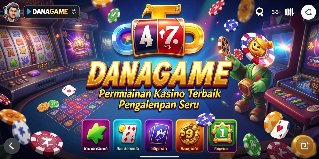 Screenshot gameplay DANAGAME yang menunjukkan suasana kasino yang mengasyikkan.