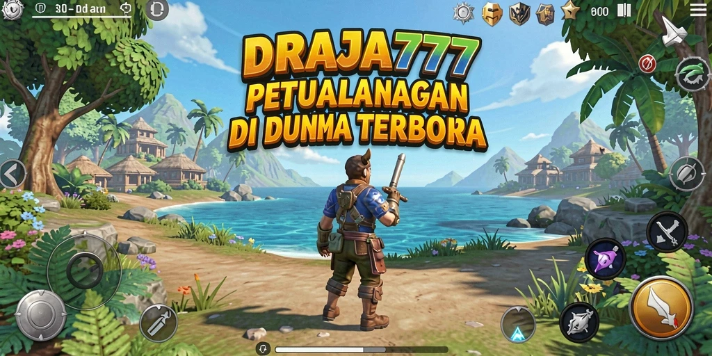 Screenshot gameplay DRAJA777 menunjukkan petualangan mendebarkan di dunia terbuka.