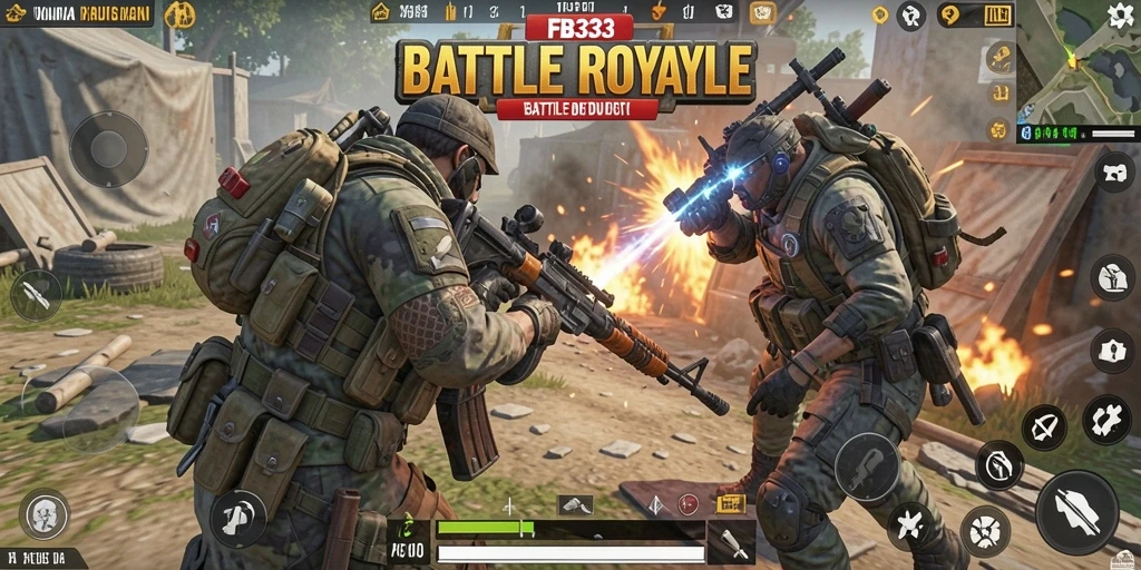 Gameplay seru dan menegangkan dalam pertempuran Battle Royale.