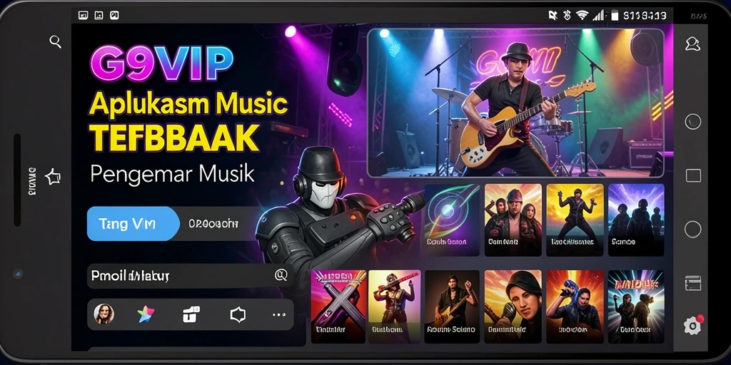Screenshot gameplay G9VIP menampilkan pengalaman mendengarkan musik interaktif.