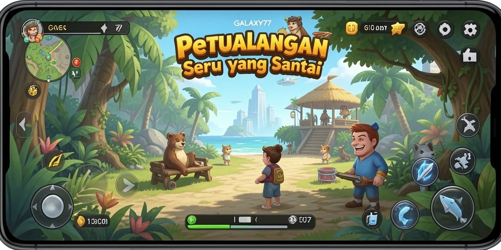 Tampilan menarik dari gameplay GALAXY77 yang penuh warna.