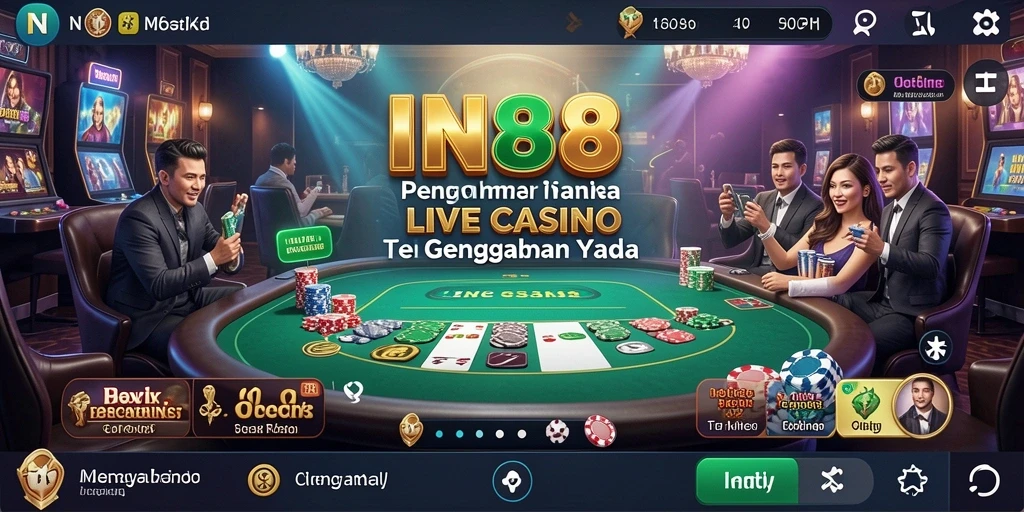 Tampilan gameplay Live Casino yang menawan dan interaktif di IN88.
