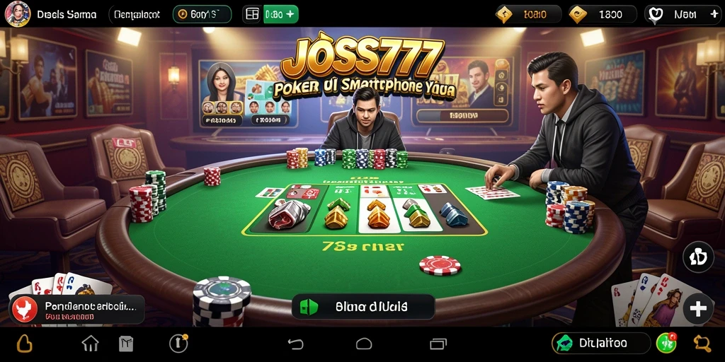Tampilan gameplay poker yang mempesona dan interaktif di JOSS777.
