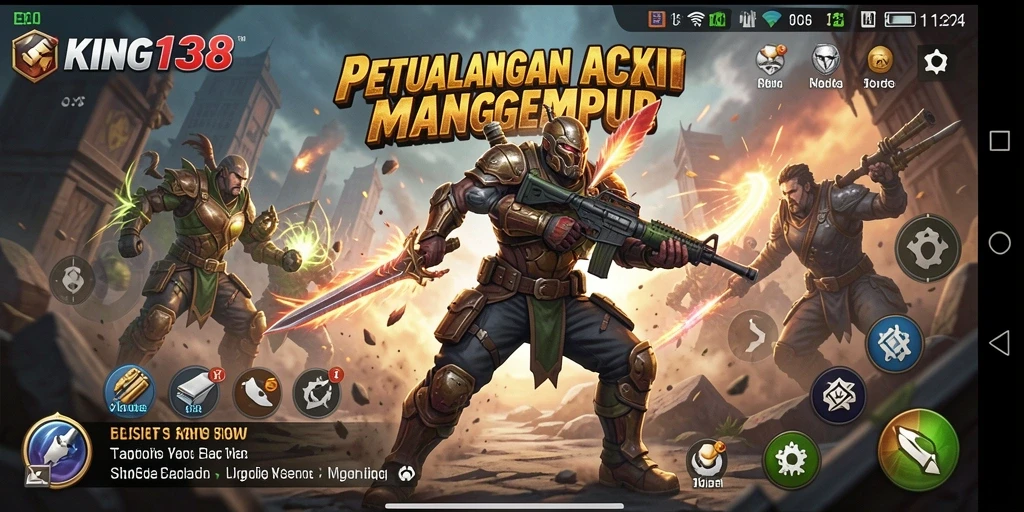 Screenshot gameplay KING138 menunjukkan aksi pertempuran yang mendebarkan.