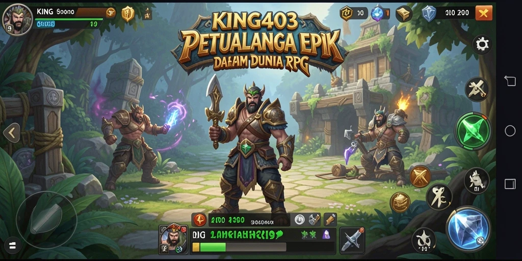 Screenshot KING403 menampilkan aksi pertarungan seru dalam dunia RPG.