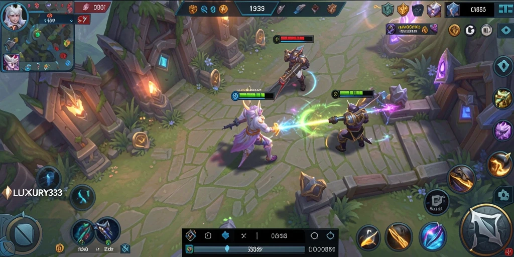 Screenshot menunjukkan aksi seru gameplay MOBA dari LUXURY333.