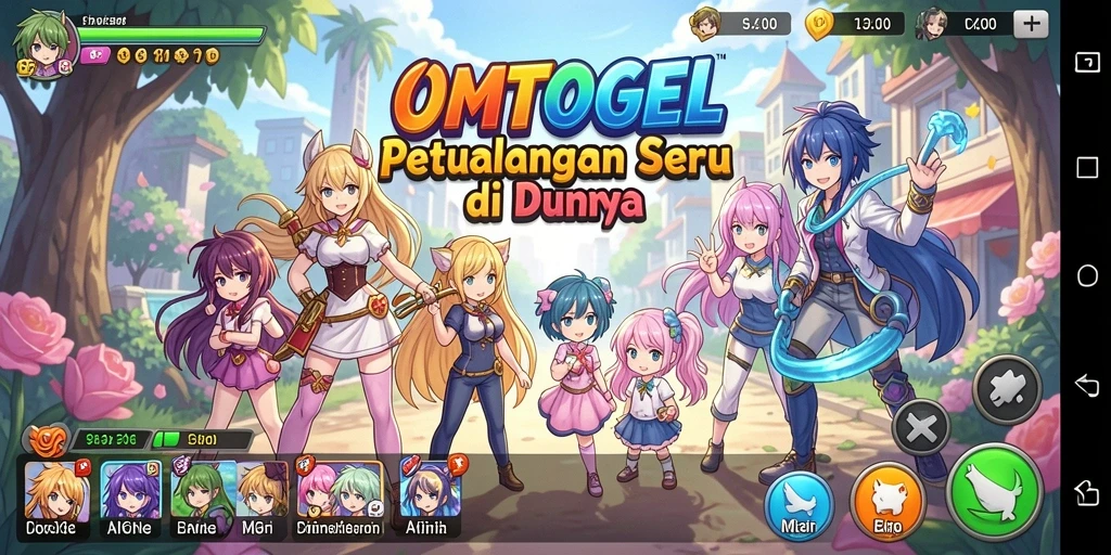 Gameplay seru OMTOGEL dengan karakter anime yang menarik.