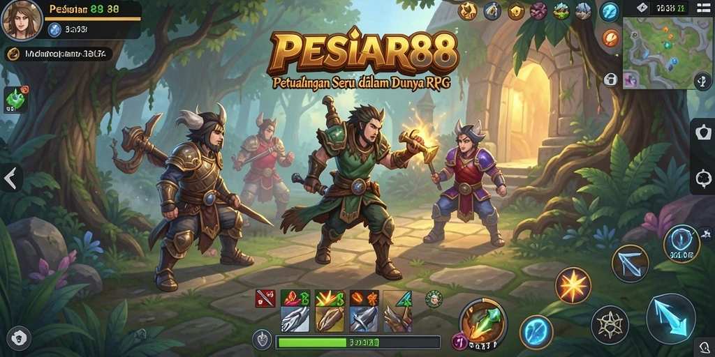 Tangkapan layar PESIAR88 menampilkan aksi epik dalam petualangan RPG.