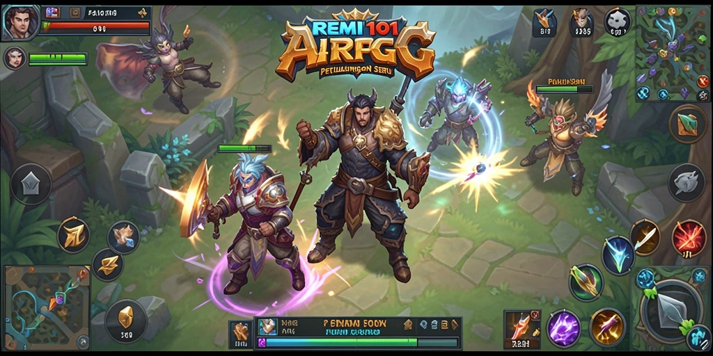 Tampilan gameplay SERU dan menantang dalam REMI101, dunia ARPG yang fantastis.