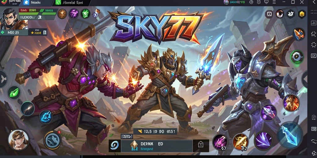 Tampilan grafis dan aksi seru dalam gameplay SKY77.