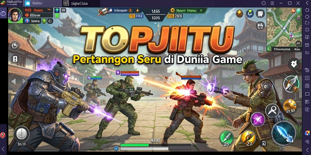 Screenshot gameplay menarik dari aksi pertarungan di TOPJITU.